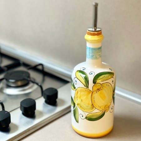Oil bottle 0,75L 25,36oz Taormina Italian Pottery