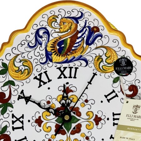 Horloge murale 36x24cm Raffaellesco Céramique artisanale italienne originale de Deruta