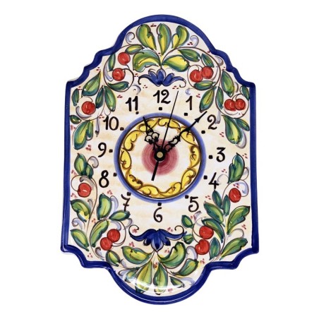Orologio 36cm Frutti di Bosco  ceramica di deruta