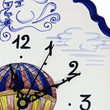 Wall clock 15" Balloon Handcrafted Deruta Pottery