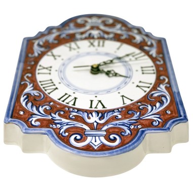 Wall clock 15" Rubino Handcrafted Deruta Pottery