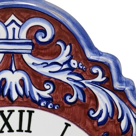 Wall clock 15" Rubino Handcrafted Deruta Pottery