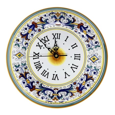 Round wall clock 12" Ricco Deruta Italian Pottery