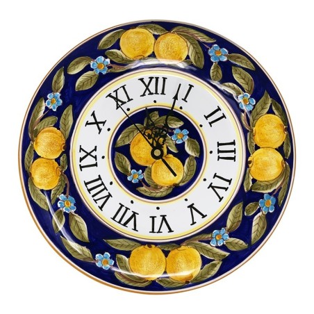 Horloge murale rond 30cm Positano Bleu