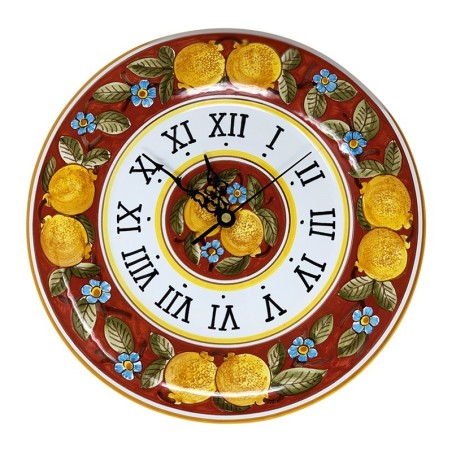 Round wall clock 12" Positano Rosso