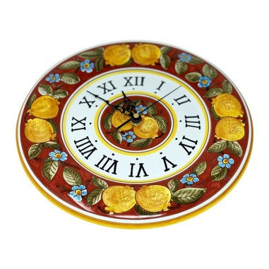 Round wall clock 12" Positano Rosso