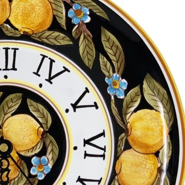 Orologio tondo 30cm Positano Nero