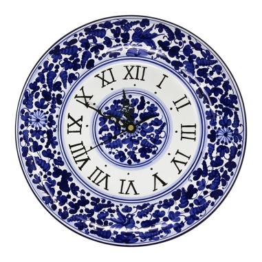 Horloge murale rond 30cm Arabesco Bleu