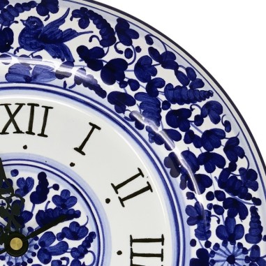 Horloge murale rond 30cm Arabesco Bleu