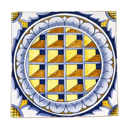 Carreau décoratif 20x20 cm Verona Céramique artisanale italienne originale de Deruta