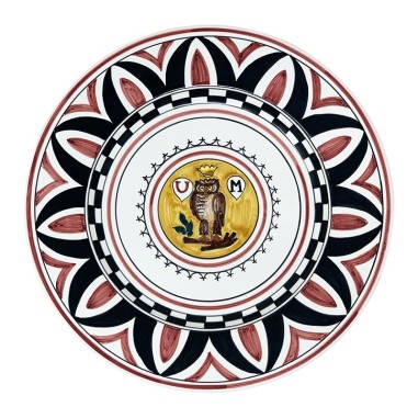 Assiette de table Palio di Siena - Civetta Céramique artisanale italienne originale de Deruta