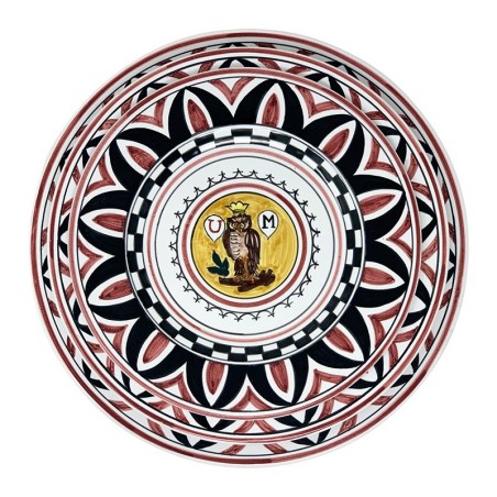 Assiette de table Palio di Siena - Civetta Céramique artisanale italienne originale de Deruta