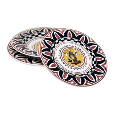 Assiette de table Palio di Siena - Civetta Céramique artisanale italienne originale de Deruta