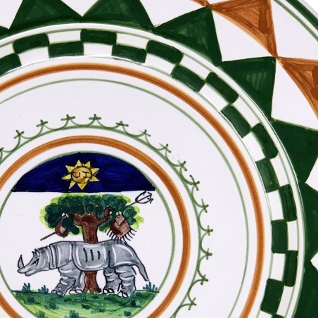 Assiette de table Palio di Siena - Selva Céramique artisanale italienne originale de Deruta
