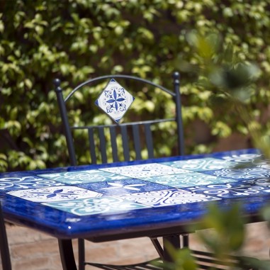 Lava Stone Table Maison Handcrafted Deruta Pottery