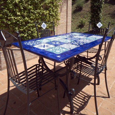Lava Stone Table Maison Handcrafted Deruta Pottery