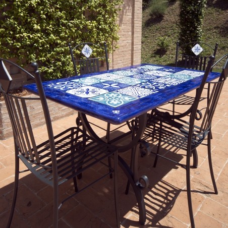 Lava Stone Table Maison Handcrafted Deruta Pottery