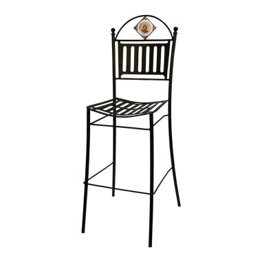 "BAR" iron chair with seat 16x16" h30" Palio di Siena decoration
