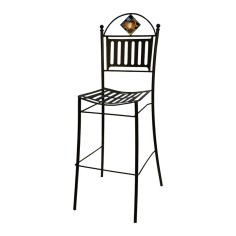 Iron chair with seat 16x16" h18" Sicilia decoration Italian Pottery
