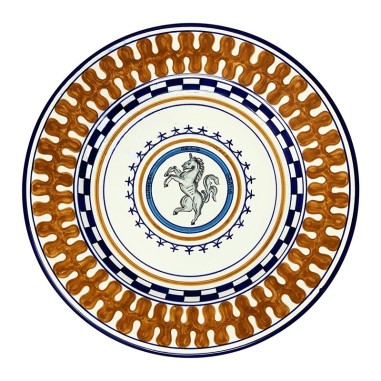 Piatto Tavola Palio di Siena - Leocorno  ceramica di deruta