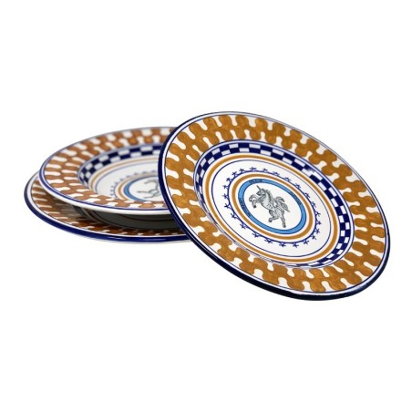 Assiette de table Palio di Siena - Leocorno Céramique artisanale italienne originale de Deruta