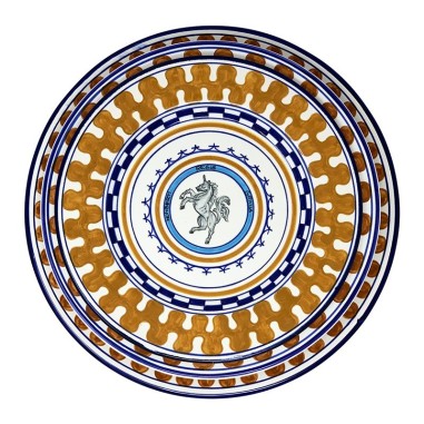 Piatto Tavola Palio di Siena - Leocorno  ceramica di deruta