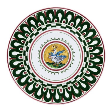 Piatto Tavola Palio di Siena - Oca  ceramica di deruta