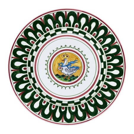Piatto Tavola Palio di Siena - Oca  ceramica di deruta