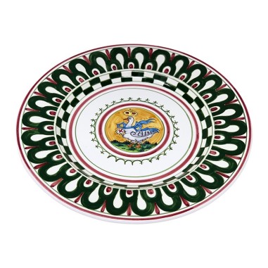 Piatto Tavola Palio di Siena - Oca  ceramica di deruta
