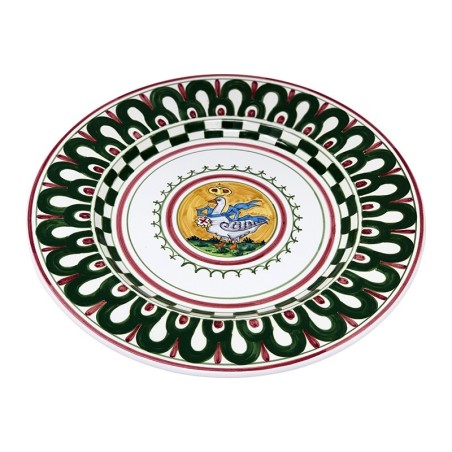 Piatto Tavola Palio di Siena - Oca  ceramica di deruta