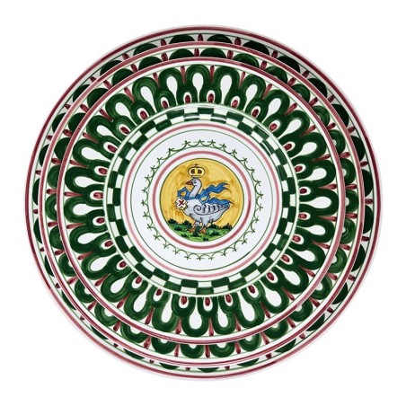 Piatto Tavola Palio di Siena - Oca  ceramica di deruta