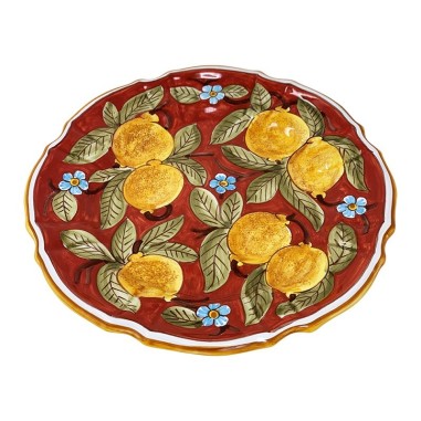 Scalloped "Gubbio" wall platter Positano Rosso Italian Pottery Scalloped "Gubbio" wall platter Positano Rosso Italian Pottery