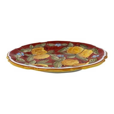Scalloped "Gubbio" wall platter Positano Rosso