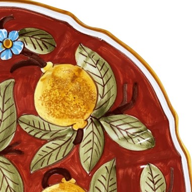 Scalloped "Gubbio" wall platter Positano Rosso