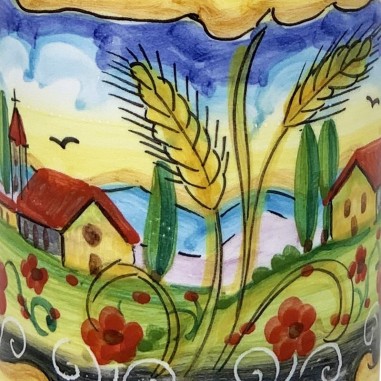 Oil bottle 0,75L 25,36oz Colli Umbri Italian Pottery