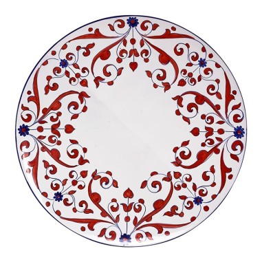 Plat à gâteau sur pied 35cm Asso di Cuori Céramique artisanale italienne originale de Deruta
