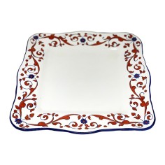 Plat à gâteau sur pied 35cm Asso di Cuori Céramique artisanale italienne originale de Deruta 2