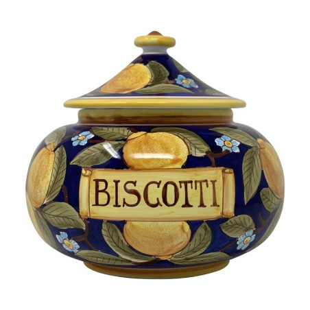 Biscottiera 25cm Positano Blu