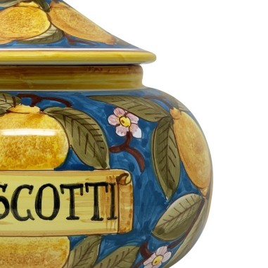Biscotti jar 10" Positano Turchese