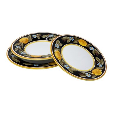 Assiette de table Positano Céramique artisanale italienne originale de Deruta