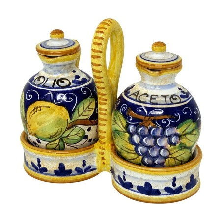 Oil & Vinegar Set Bacco Handcrafted Deruta Pottery