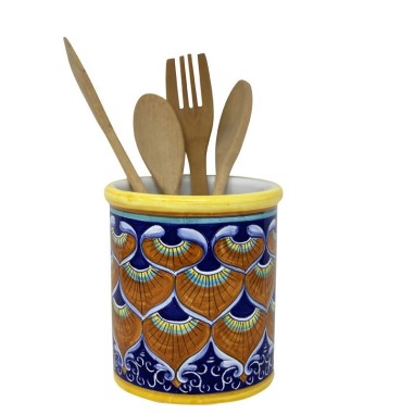 Porte-ustensiles 17cm Paon Bleu