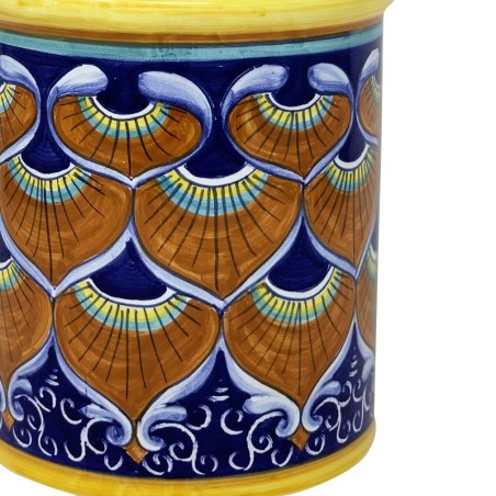 Utensil holders 7" Blu Peacock Italian Pottery