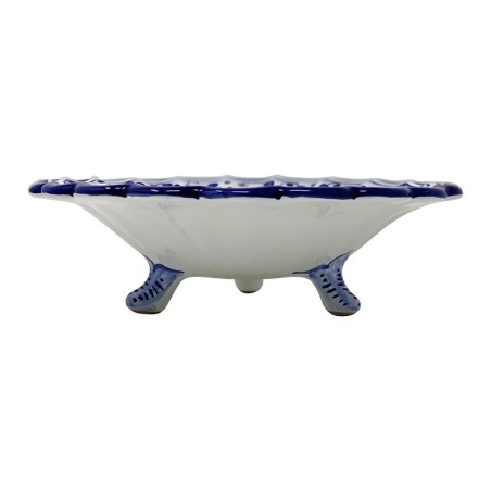 Coupe à fruits à bord festonné 25cm Arabesco Bleu Céramique artisanale italienne originale de Deruta