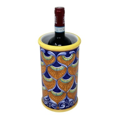 Wine holder 9" Blu Peacock Italian Pottery Wine holder 9" Blu Peacock Italian Pottery