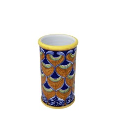 Utensil holders 7" Blu Peacock Italian Pottery 2