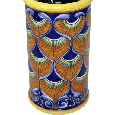 Porte-bouteille 23cm Paon Bleu