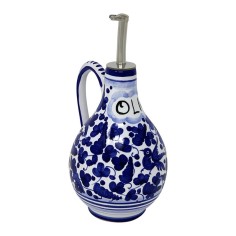 Salad Bowl 12" and Couple Salad Cutlery Set Italian Pottery