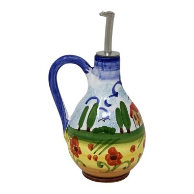 Huilier 20cm Paesaggio Céramique artisanale italienne originale de Deruta