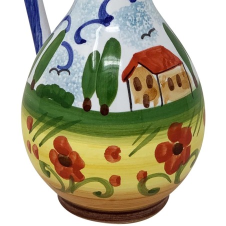 Huilier 20cm Paesaggio Céramique artisanale italienne originale de Deruta